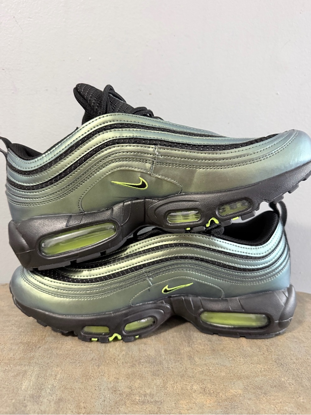 Nike Kids' Air Max 97 Iridescent Green/Black Sneakers